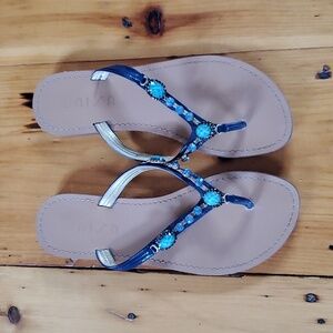 Unisa Blue Diamond Gem Women's Sandals 9 1/2